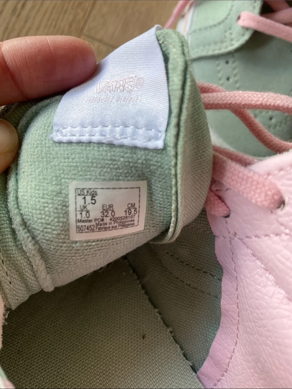 Vans Kids Mint High-Top Sneakers with Pink & Purple Floral Embroidery